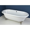image:imageKingston Brass Aqua Eden VCTND663013NB8 Cast Iron Double Ended Clawfoot Bathtub with Brushed Nickel Feet without FaucetDrillings 66Inch WhiteBrushed Nickel