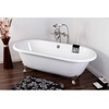 image:imageKingston Brass Aqua Eden VCTND663013NB8 Cast Iron Double Ended Clawfoot Bathtub with Brushed Nickel Feet without FaucetDrillings 66Inch WhiteBrushed Nickel