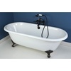 image:imageKingston Brass Aqua Eden VCTND663013NB8 Cast Iron Double Ended Clawfoot Bathtub with Brushed Nickel Feet without FaucetDrillings 66Inch WhiteOil Rubbed Bronze
