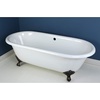 image:imageKingston Brass Aqua Eden VCTND663013NB8 Cast Iron Double Ended Clawfoot Bathtub with Brushed Nickel Feet without FaucetDrillings 66Inch WhiteOil Rubbed Bronze