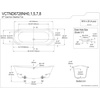 image:imageKingston Brass Aqua Eden VCTND6728NH8 Cast Iron Double Slipper Clawfoot Bathtub with Brushed Nickel Feet without FaucetDrillings 67Inch WhiteBrushed Nickel