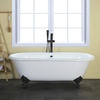 image:imageKingston Brass Aqua Eden VCTND6728NH8 Cast Iron Double Slipper Clawfoot Bathtub with Brushed Nickel Feet without FaucetDrillings 67Inch WhiteWhiteMatte Black