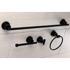 image:imageKingston Brass BAK8211478C Concord 4Piece 24Inch Towel Bar Bathroom Accessory Set in Polished ChromeMatte Black