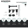 image:imageKingston Brass CC53300DLTRMK1 Trimscape Modern Plumbing Sink Trim Kit with Bottle Trap and Drain No Overflow in Matte Black