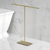 image:imageKingston Brass CC8200 Claremont Freestanding TShape Towel Rack Matte BlackBrushed Brass