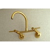 image:imageKingston Brass Concord 8Inch Adjustable Center Wall Mount Kitchen Faucet Polished ChromeBrushed Brass