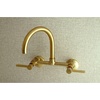 image:imageKingston Brass Concord 8Inch Adjustable Center Wall Mount Kitchen Faucet Polished ChromeBrushed Brass