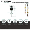image:imageKingston Brass EV800AC Push PopUp Drain without Overflow Antique CopperPolished Nickel