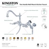 image:imageKingston Brass KS1248ALBS Heritage Wall Mount Bridge Kitchen Faucet with Brass Spray Brushed NickelAntique Brass