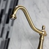 image:imageKingston Brass KS1248ALBS Heritage Wall Mount Bridge Kitchen Faucet with Brass Spray Brushed NickelAntique Brass