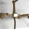 image:imageKingston Brass KS1248ALBS Heritage Wall Mount Bridge Kitchen Faucet with Brass Spray Brushed NickelAntique Brass