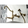 image:imageKingston Brass KS1248ALBS Heritage Wall Mount Bridge Kitchen Faucet with Brass Spray Brushed NickelBrushed Nickel