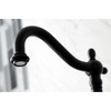 image:imageKingston Brass KS1260PKLBS Duchess Wall Mount Bridge Kitchen Faucet with Brass Sprayer Matte Black