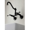 image:imageKingston Brass KS3221BL Vintage 6 Adjustable Center Wall Mount Kitchen Faucet Polished ChromeAntique Brass