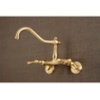 image:imageKingston Brass KS3221BL Vintage 6 Adjustable Center Wall Mount Kitchen Faucet Polished ChromeAntique Brass