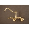 image:imageKingston Brass KS3221BL Vintage 6 Adjustable Center Wall Mount Kitchen Faucet Polished ChromeBrushed Brass