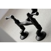 image:imageKingston Brass KS3221BL Vintage 6 Adjustable Center Wall Mount Kitchen Faucet Polished ChromeMatte Black