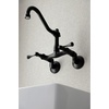 image:imageKingston Brass KS3221BL Vintage 6 Adjustable Center Wall Mount Kitchen Faucet Polished ChromeMatte Black