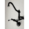 image:imageKingston Brass KS3221BL Vintage 6 Adjustable Center Wall Mount Kitchen Faucet Polished ChromeMatte Black
