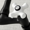 image:imageKingston Brass KS3221PX Vintage 6 Adjustable Center Wall Mount Kitchen Faucet Polished ChromeMatte Black