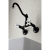 image:imageKingston Brass KS3221PX Vintage 6 Adjustable Center Wall Mount Kitchen Faucet Polished ChromeMatte Black
