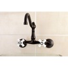 image:imageKingston Brass KS3221PX Vintage 6 Adjustable Center Wall Mount Kitchen Faucet Polished ChromeOil Rubbed Bronze