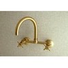 image:imageKingston Brass KS414PB Concord 8Inch Adjustable Center Wall Mount Kitchen Faucet Polished BrassBrushed Brass