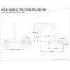 image:imageKingston Brass KS414PB Concord 8Inch Adjustable Center Wall Mount Kitchen Faucet Polished BrassMatte Black
