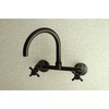 image:imageKingston Brass KS414PB Concord 8Inch Adjustable Center Wall Mount Kitchen Faucet Polished BrassMatte Black
