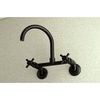 image:imageKingston Brass KS414PB Concord 8Inch Adjustable Center Wall Mount Kitchen Faucet Polished BrassMatte Black