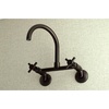 image:imageKingston Brass KS414PB Concord 8Inch Adjustable Center Wall Mount Kitchen Faucet Polished BrassOil Rubbed Bronze