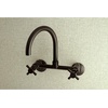 image:imageKingston Brass KS414PB Concord 8Inch Adjustable Center Wall Mount Kitchen Faucet Polished BrassOil Rubbed Bronze