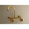 image:imageKingston Brass KS414PB Concord 8Inch Adjustable Center Wall Mount Kitchen Faucet Polished BrassPolished Brass