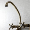 image:imageKingston Brass Kingston 6Inch Adjustable Center Wall Mount Kitchen Faucet Brushed BrassAntique Brass