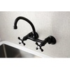 image:imageKingston Brass Kingston 6Inch Adjustable Center Wall Mount Kitchen Faucet Brushed BrassMatte Black