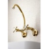 image:imageKingston Brass Kingston 6Inch Adjustable Center Wall Mount Kitchen Faucet Brushed BrassMatte Black