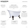 image:imageKingston Brass VTND512824WAC5 Aqua Eden 51Inch Acrylic ClawfootTub NoFaucet Drillings WhiteOil Rubbed BronzeWhiteBrushed Nickel