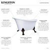 image:imageKingston Brass VTND512824WAC5 Aqua Eden 51Inch Acrylic ClawfootTub NoFaucet Drillings WhiteOil Rubbed BronzeWhitePolished Brass