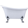 image:imageKingston Brass VTND512824WAC5 Aqua Eden 51Inch Acrylic ClawfootTub NoFaucet Drillings WhiteOil Rubbed BronzeWhitePolished Chrome