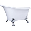 image:imageKingston Brass VTND512824WAC5 Aqua Eden 51Inch Acrylic ClawfootTub NoFaucet Drillings WhiteOil Rubbed BronzeWhitePolished Chrome