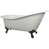 image:imageAqua Eden NHVCT7D653129B2 61Inch Cast Iron Single Slipper Clawfoot Tub with 7Inch Faucet Drillings WhitePolished BrassWhiteNaples Bronze