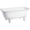 image:imageAqua Eden VCTQND6732NLW 67Inch Cast Iron Double Ended Clawfoot Tub No Faucet Drillings WhiteWhite