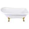 image:imageAqua Eden VT7DE672826WAC0 67 Acrylic Classic FlatRim Single Slipper Clawfoot Tub 7 Faucet Drillings Glossy WhiteMatte BlackGlossy WhiteBrushed Brass