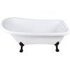 image:imageAqua Eden VT7DE672826WAC0 67 Acrylic Classic FlatRim Single Slipper Clawfoot Tub 7 Faucet Drillings Glossy WhiteMatte BlackGlossy WhiteMatte Black