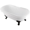 image:imageAqua Eden VTDS672924JNH0 67 Acrylic Oval Double Ended Clawfoot Tub No Faucet Drillings Glossy WhiteMatte Black