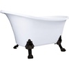 image:imageAqua Eden VTND512824WAC7 51 Acrylic Oval Double Slipper Clawfoot Tub No Faucet Drillings Glossy WhiteBrushed BrassGlossy WhiteMatte Black