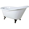 image:imageKingston Brass Aqua Eden VCTND6030NT5 Cast Iron Slipper Clawfoot Bathtub with Oil Rubbed Bronze Feet without Faucet Drillings 60Inch WhiteOil Rubbed Bronze