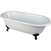 image:imageKingston Brass Aqua Eden VCTND663013NB8 Cast Iron Double Ended Clawfoot Bathtub with Brushed Nickel Feet without FaucetDrillings 66Inch WhiteOil Rubbed Bronze