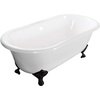 image:imageKingston Brass Aqua Eden VCTND6728NH8 Cast Iron Double Slipper Clawfoot Bathtub with Brushed Nickel Feet without FaucetDrillings 67Inch WhiteWhiteMatte Black