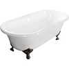 image:imageKingston Brass Aqua Eden VCTND6728NH8 Cast Iron Double Slipper Clawfoot Bathtub with Brushed Nickel Feet without FaucetDrillings 67Inch WhiteWhiteOil Rubbed Bronze